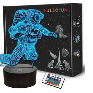 FULLOSUN Spaceman 3D Night Light, Astronaut Optical Illusion Lamp